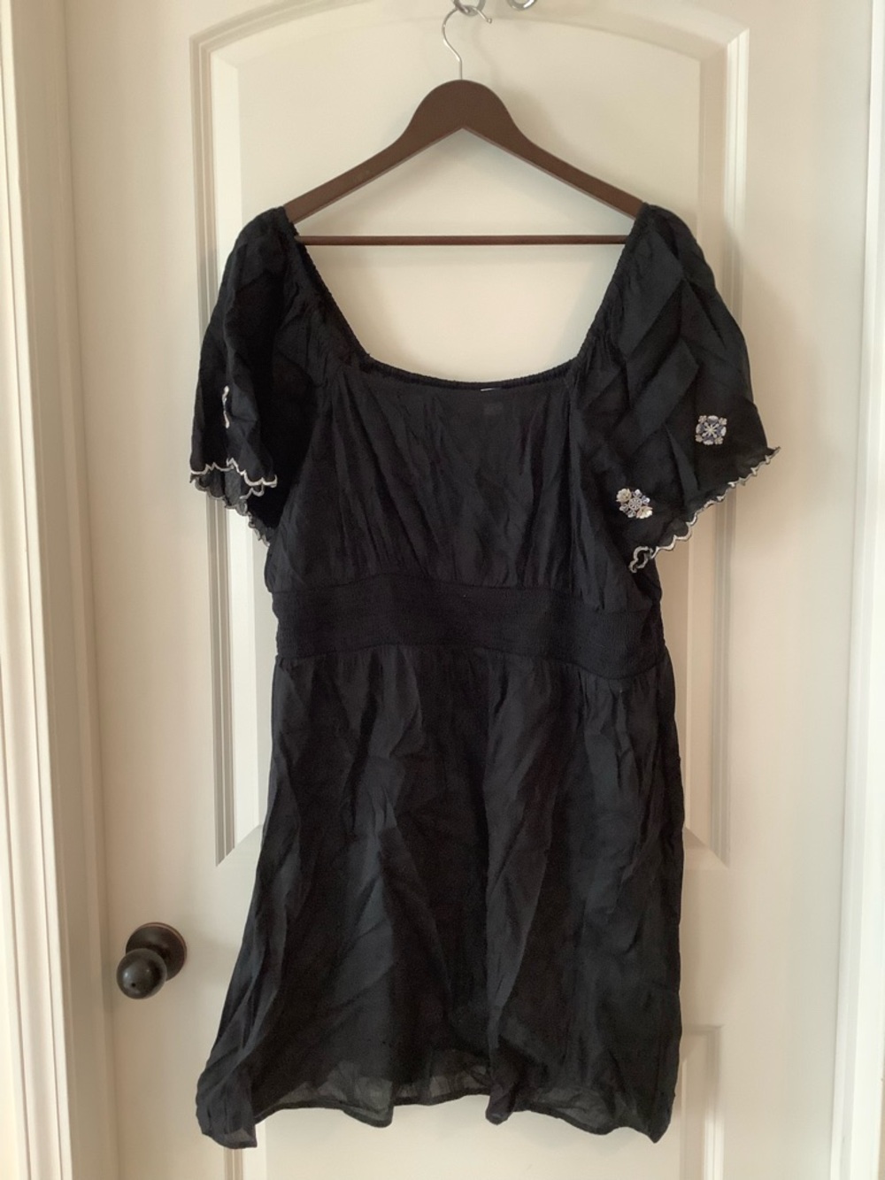 Old Navy Black Short Flutter Sleeve Mini Dress